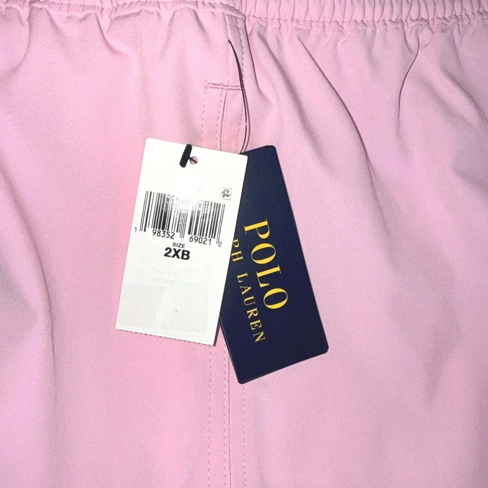 Polo Ralph Lauren Mens 2XLB Pastel Pink Swim Trunks Board Shorts Blue Pony NWT